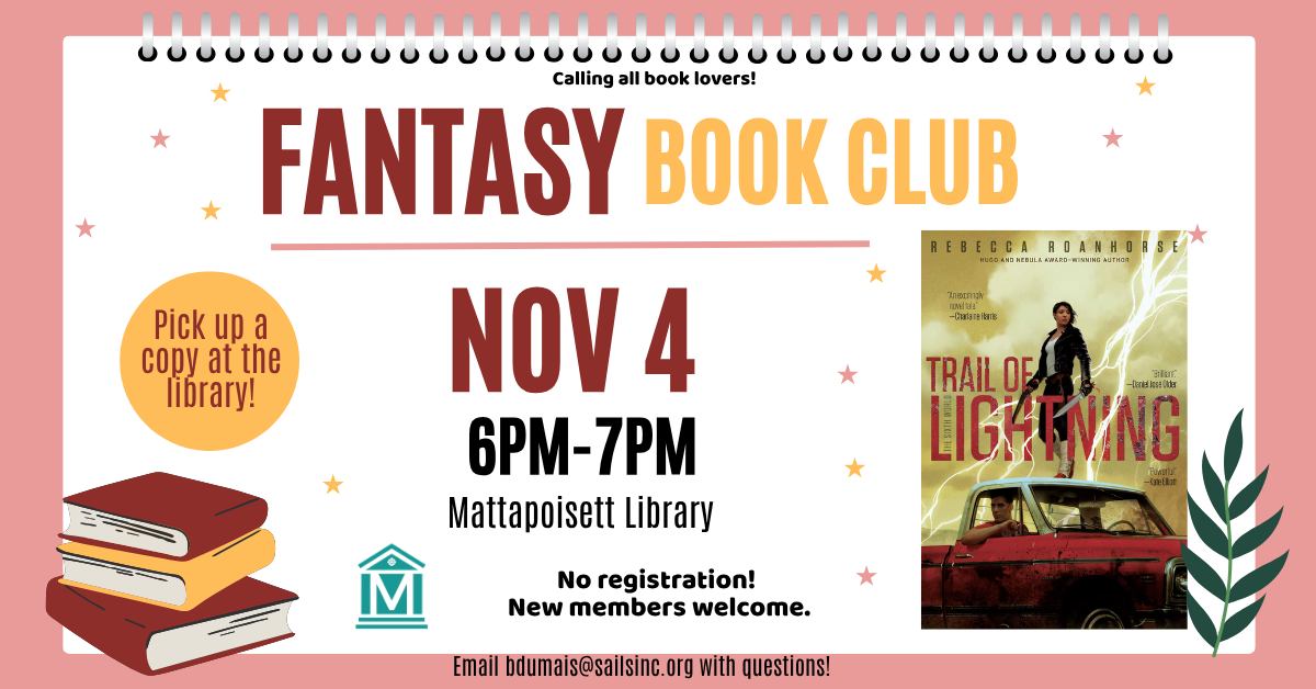 Fantasy book club meeting on November 4 at Mattapoisett Library
